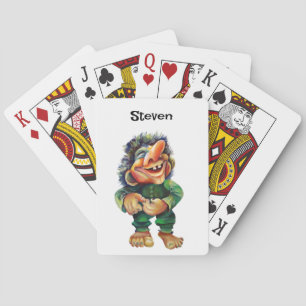 Jeu De Cartes Illustration de troll drôle scandinave aquarelle