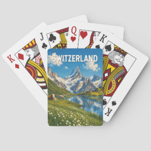 Jeu De Cartes Illustration de vache de vaches suisses Art de voy