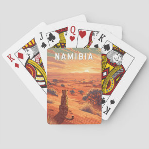 Jeu De Cartes Illustration de voyage vintage sur la Namibie