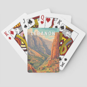 Jeu De Cartes Illustration de voyage vintage sur le Liban