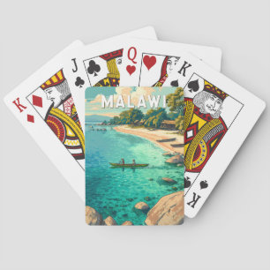 Jeu De Cartes Illustration de voyage vintage sur le Malawi