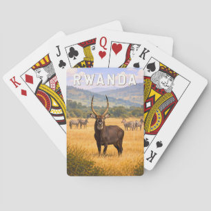 Jeu De Cartes Illustration de voyage vintage sur le Rwanda