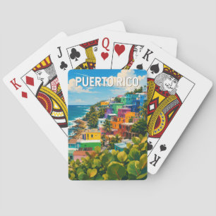 Jeu De Cartes Illustration de voyage vintage sur Porto Rico