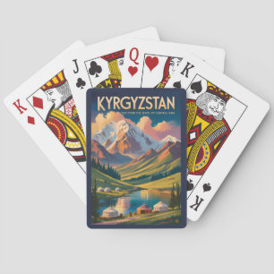 Jeu De Cartes Illustration de Yourte Kirghizistan Art de Voyage