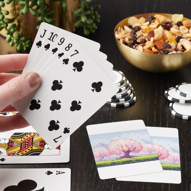 Jeu De Cartes Illustration des arbres roses (Créateur téléchargé)
