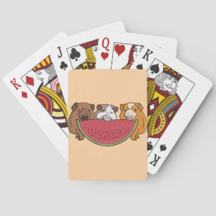 Jeu De Cartes Illustration des Cochons de Guinée et de la pastèq
