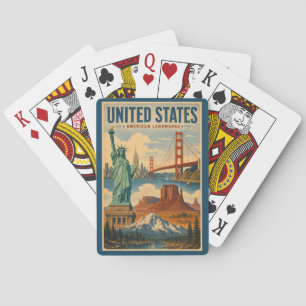 Jeu De Cartes Illustration des monuments américains des États-Un