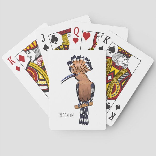 Jeu De Cartes Illustration d'oiseau huppé d'Eurasie (dos)