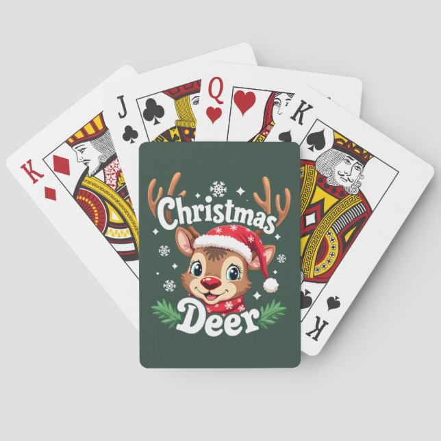 Jeu De Cartes Illustration du cerf de Noël mignon (dos)