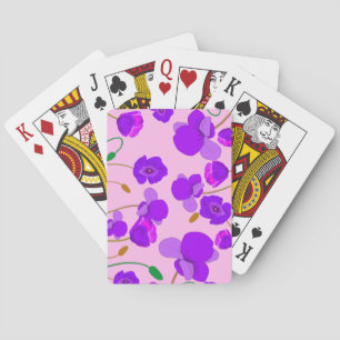 Jeu De Cartes Illustration du champ Papier Pavot Rose Violet