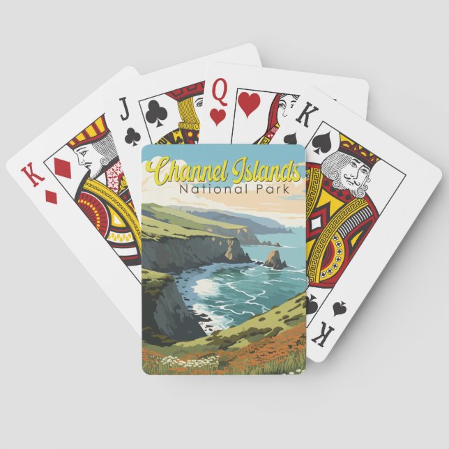 Jeu De Cartes Illustration du parc national des îles Channel (dos)