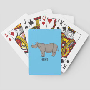 Jeu De Cartes Illustration du rhinocéros de Javan