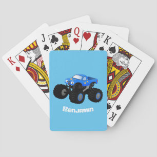 Jeu De Cartes Illustration d'un camion monstre bleu mou