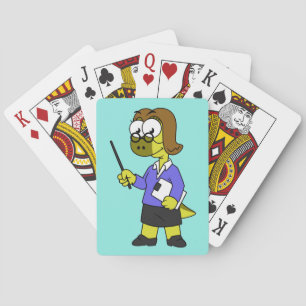 Jeu De Cartes Illustration D'Un Enseignant Pachycéphalosaure.