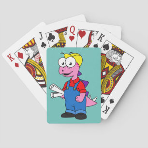 Jeu De Cartes Illustration D'Un Ouvrier De Construction De Stego