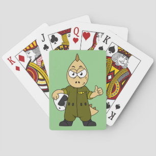 Jeu De Cartes Illustration D'Un Pilote À Jet Allosaurus.