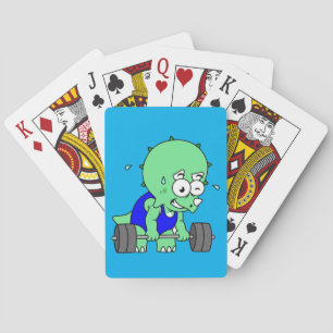 Jeu De Cartes Illustration D'Un Tricératops Poids De Levage.
