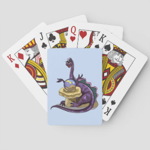 Jeu De Cartes Illustration D'Un Vendeur Fortune Plateosaurus.