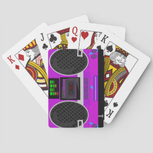Jeu De Cartes Illustration d'une boombox violette des années 80
