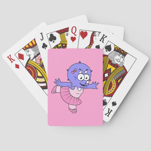 Jeu De Cartes Illustration D'Une Danse De Ballet Triceratops. (dos)