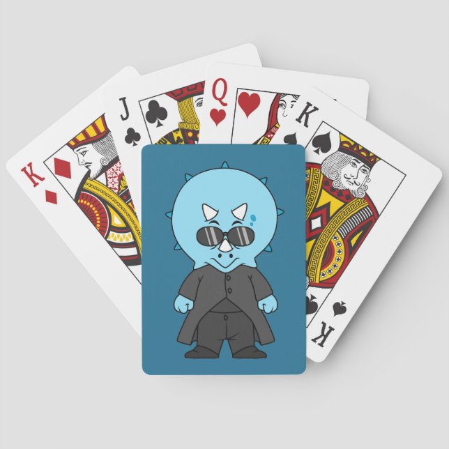 Jeu De Cartes Illustration D'Une Matrice Tricératops. (dos)