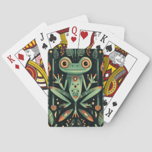 Jeu De Cartes Illustration géométrique de grenouille verte