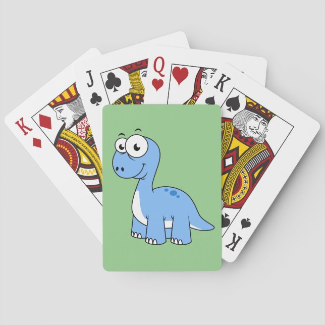 Jeu De Cartes Illustration Mignonne D'Un Brontosaurus. (dos)