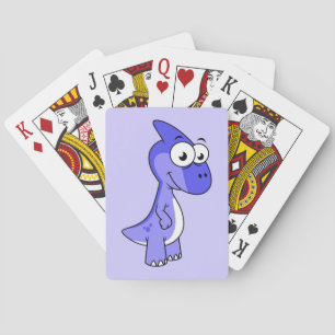 Jeu De Cartes Illustration Mignonne D'Un Parasaurolophus Dinosau