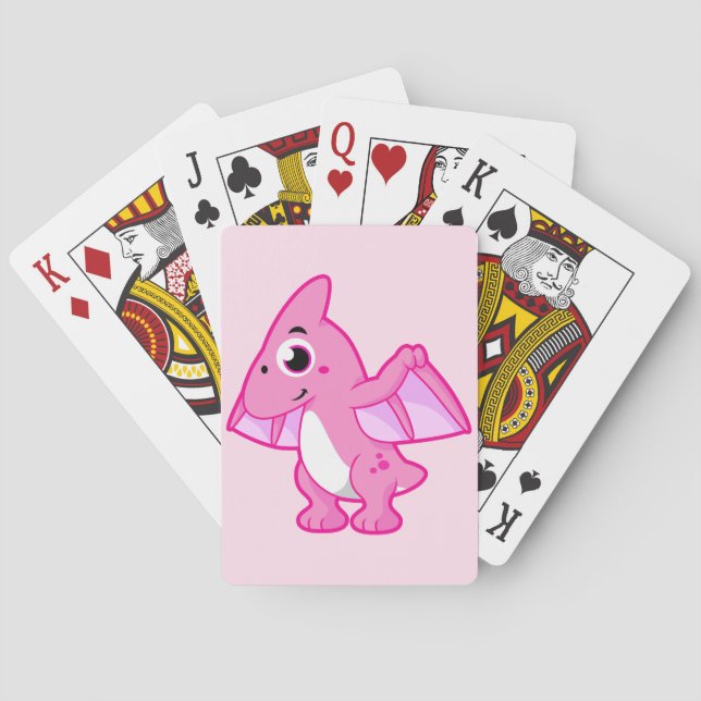 Jeu De Cartes Illustration Mignonne D'Un Pterodactyl. (dos)