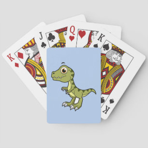 Jeu De Cartes Illustration Mignonne D'Un Rex Tyrannosaurus.