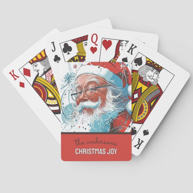 Jeu De Cartes Illustration Père Noël personnalisable (dos)