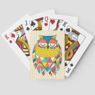 Jeu De Cartes Illustration Tribal Modern Owl Jouer des cartes