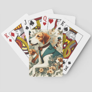 Jeu De Cartes Illustration vintage de Foxhound sans joint
