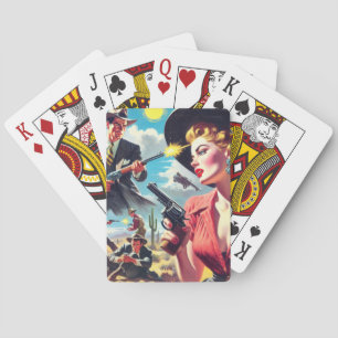 Jeu De Cartes Illustration vintage de l'Ouest de la pâte