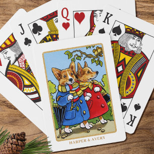 Jeu De Cartes Illustration Whimsical Corgi Chien Personnalisé