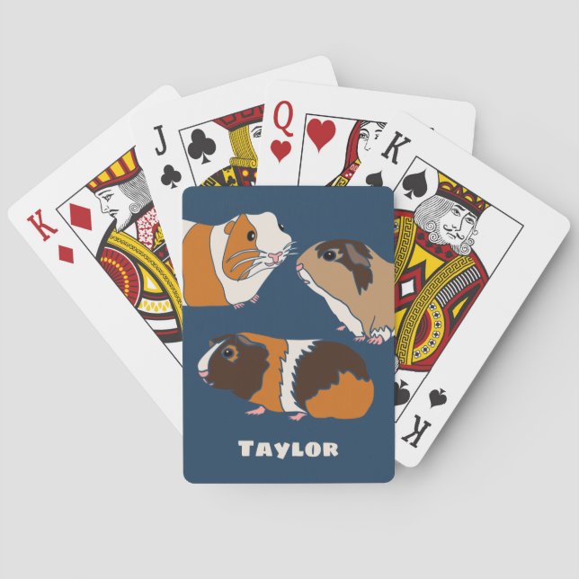 Jeu De Cartes Illustrations de Chiens de Guinée Animaux (dos)