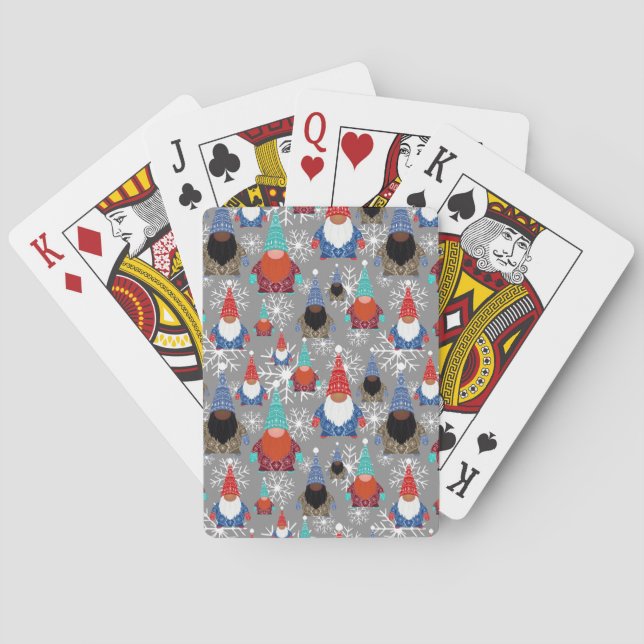 Jeu De Cartes Illustrations de flocon de neige Gnome Motif de No (dos)