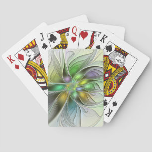 Jeu De Cartes Imaginaire coloré Fleur moderne Abstrait Fractal