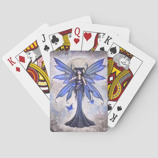 Jeu De Cartes Imaginaire Fée Bleu Art Jouer Cartes (dos)