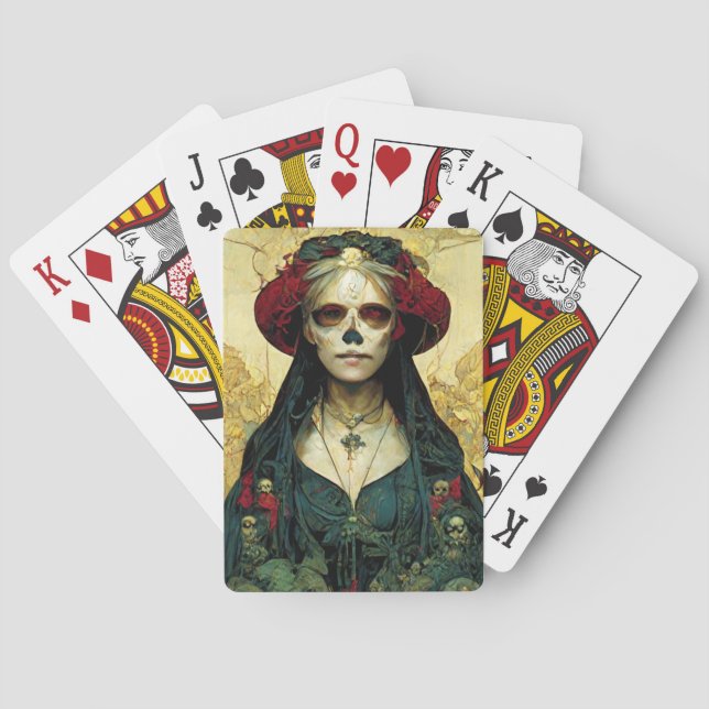 Jeu De Cartes Imaginaire foncé Gothique Skull Femme (dos)