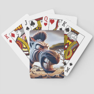 Jeu De Cartes Imaginaire mignon Angry Zebra Desert