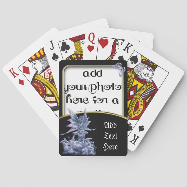 Jeu De Cartes Imaginaire Photo Cadre Modèle Lecture Cartes (dos)