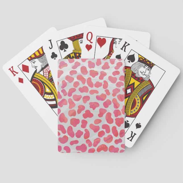 Jeu De Cartes Impression dalmate rose et blanc (dos)