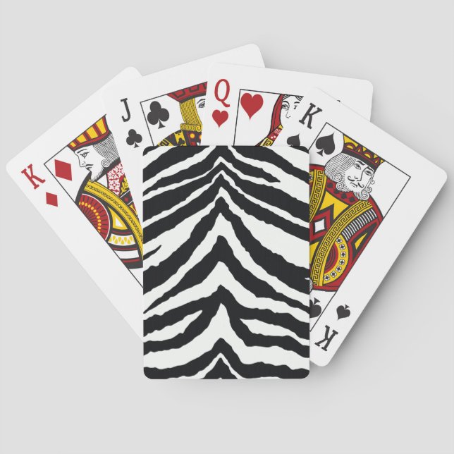 Jeu De Cartes Impression de la peau Zebra (dos)