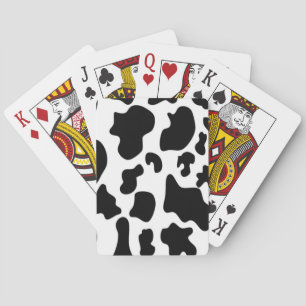 Jeu De Cartes Impression de vache noire et blanche
