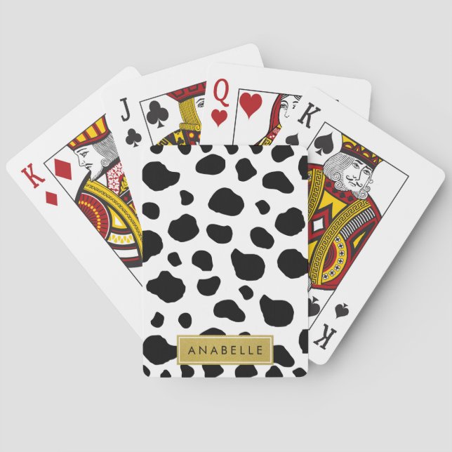 Jeu De Cartes Impression De Vache, Spots De Vache, Noir Et Blanc (dos)
