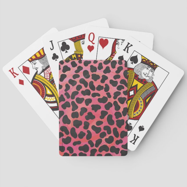 Jeu De Cartes Impression noire et rouge dalmate (dos)