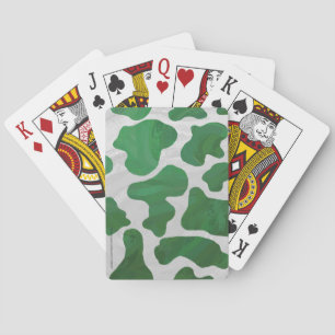 Jeu De Cartes Impression verte et blanche de vache