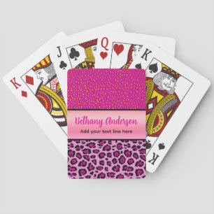 Jeu De Cartes Imprimé léopard rose et noir personnalisé