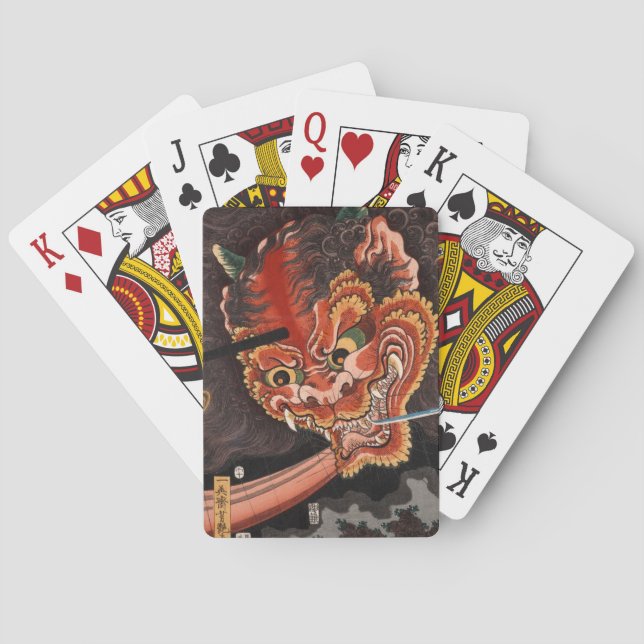 Jeu De Cartes Imprimé Monster Japonais Oni King Woodblock (dos)